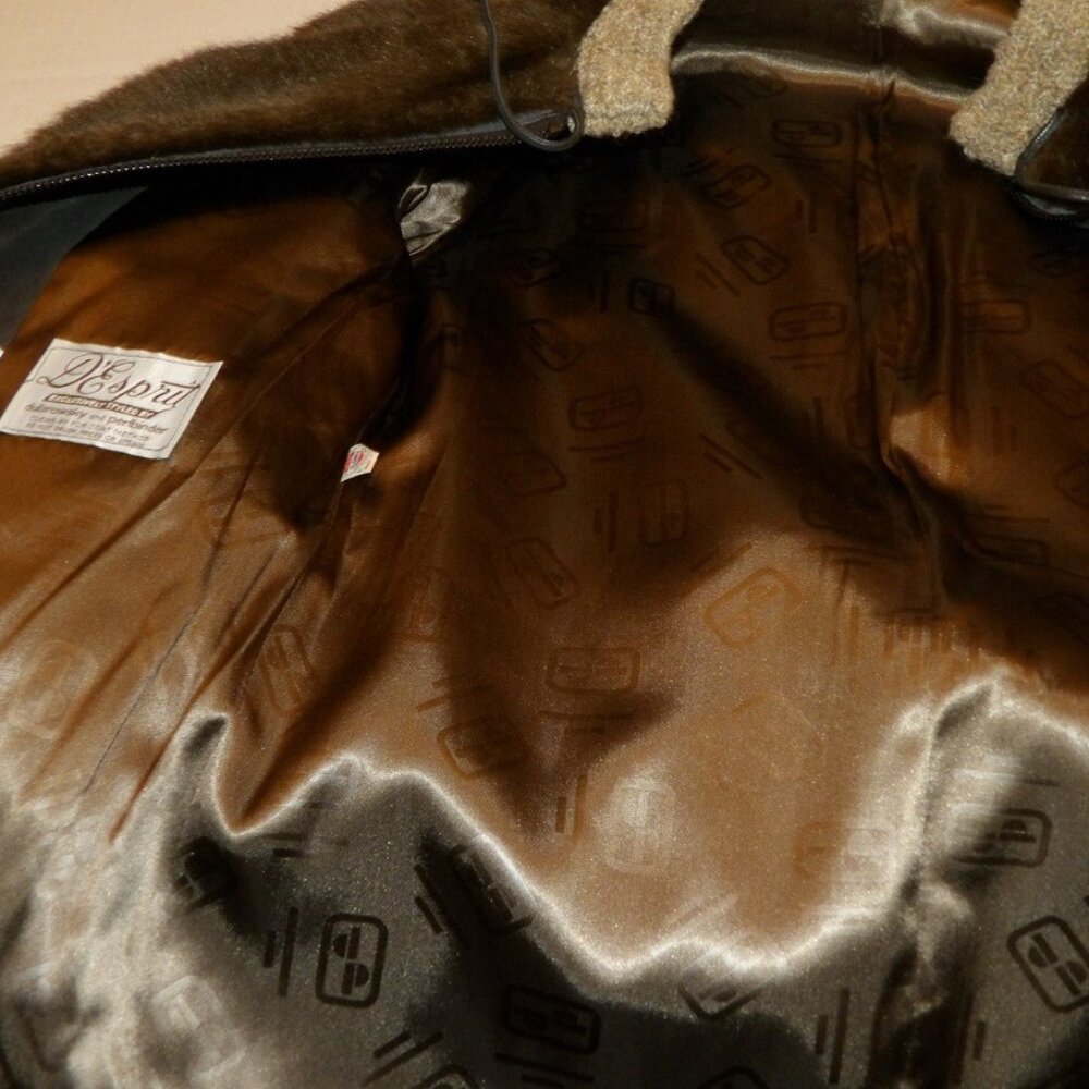 Vintage D’Esprit Dubrowsky & Perlbinder Faux Fur Brown Sweater Sleeves Jacket - Picture 5 of 6